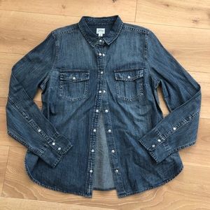 J. Crew Denim/Chambray Opal Snap Button-Up